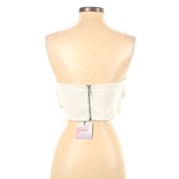 CHICWISH White Knotted Bow Strapless Crop Top NWT - Picture 5 of 8